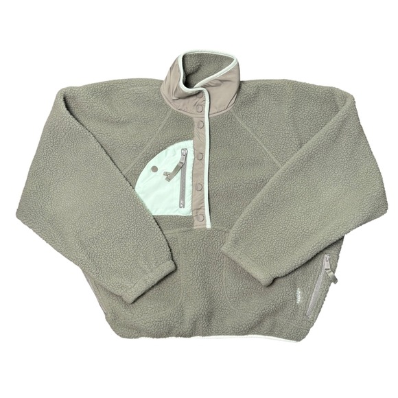 Free People Movement Hit The Slopes Fleece Pullover Jacket in Green Women's Sz S - Picture 2 of 7